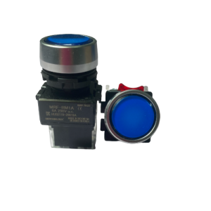 Nút nhấn không đèn viền nhôm xanh dương MRF-RM1A