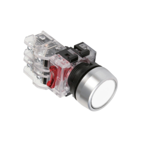 Nút nhấn không đèn viền nhôm màu trắng MRF-RM1W