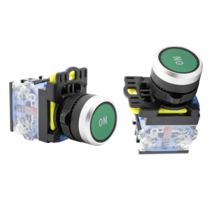 Nút nhấn nhả ON Ø22 IP65 1NO+1NC màu xanh lá OMG-PBX-11B-9