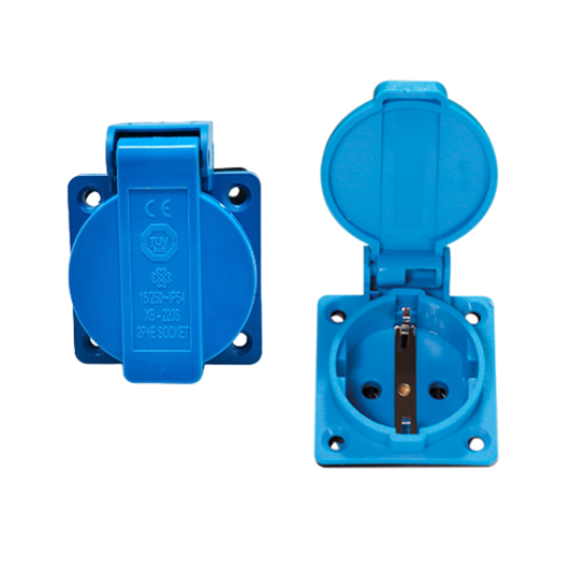 Ổ cắm Schuko 2P+E 220-250V 16A 1023106-RD