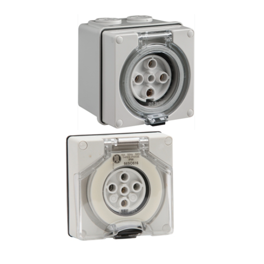 Ổ cắm 3 pha - Ổ cắm 4 Đấm tròn - Sino Vanlock 56SO435