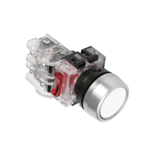 Nút nhấn không đèn viền nhôm màu trắng MRF-RM1W