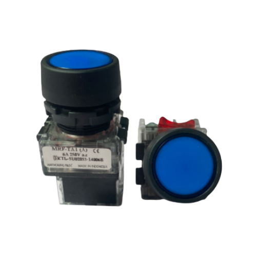 Nút nhấn không đèn viền nhựa màu xanh dương MRF-TA1A