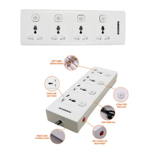 Ổ Cắm Có Dây Nanoco  NES43415-3