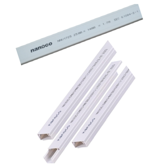 Nẹp luồn dây điện dạng vuông 80x60mm NANOCO NNV2080