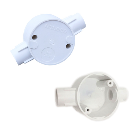 Hộp nối 2 ngã thẳng Ø20mm NANOCO NPA-66201