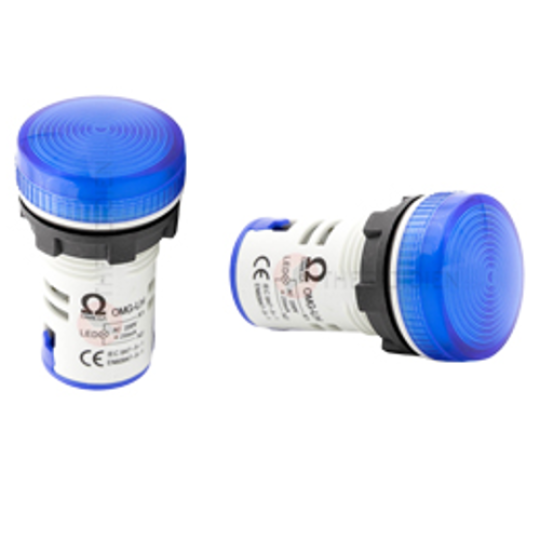 Đèn báo vòm Ø22 IP65 220VAC màu xanh dương OMG-LH-B31