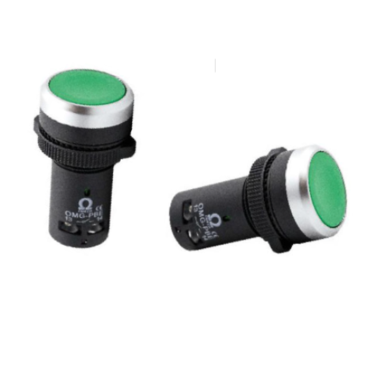 Nút nhấn nhả Ø22 1NO màu xanh lá OMG-PBE-10-G