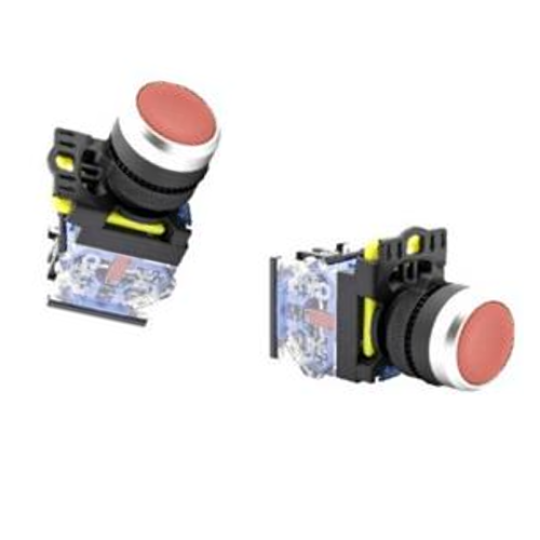 Nút nhấn nhả Ø22 IP65 1NO 1NC màu đỏ OMG-PBH-11-R
