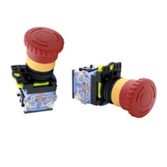 Nút nhấn khẩn Ø22 1NO 1NC màu đỏ, xoay để nhả OMG-PBH-11ZS