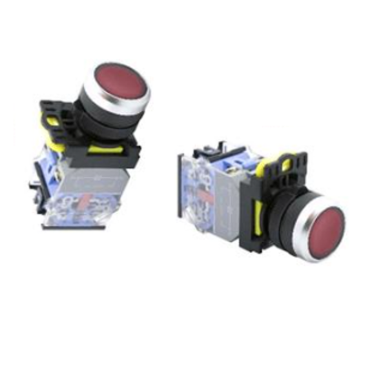 Nút nhấn nhả Ø22 có đèn LED 220VAC 2NO màu xanh lá OMG-PBH-20D-G31