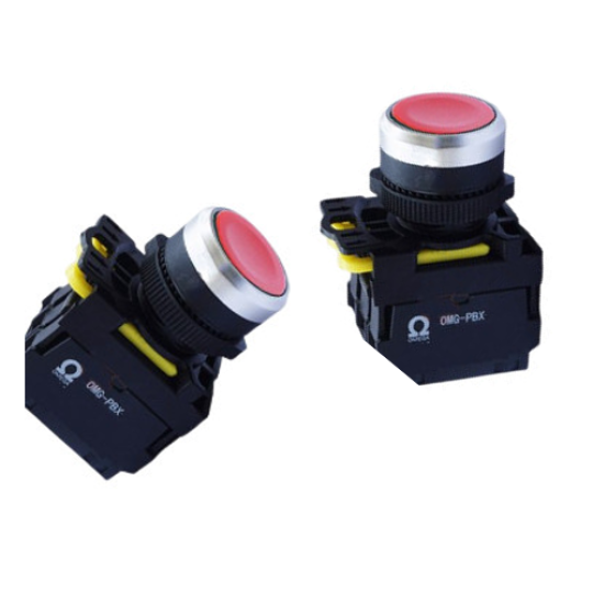 Nút nhấn nhả Ø22 IP65 1NO+NC màu đỏ OMG-PBX-11-R