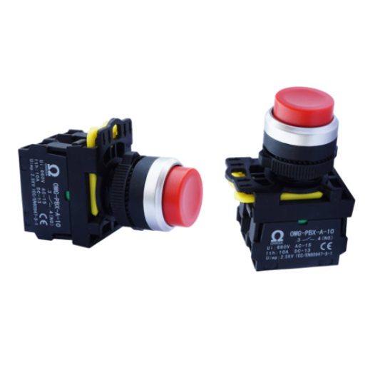 Nút nhấn nhả Ø22 IP65 OMEGA (núm lồi)  OMG-PBX-11H-R