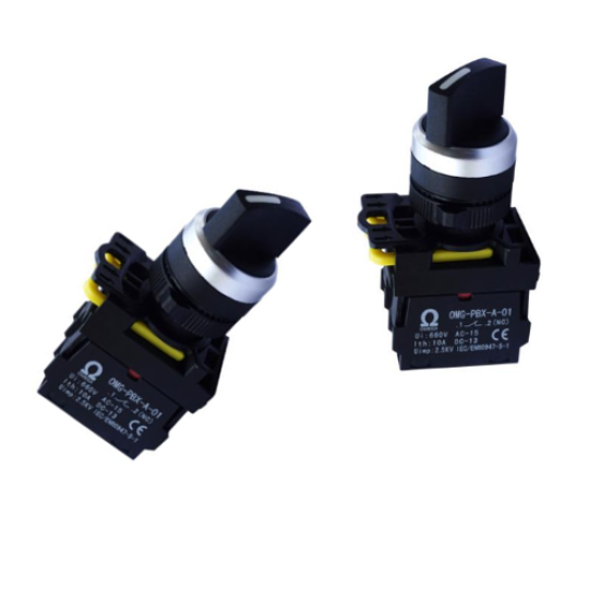 Công tắc xoay 3 vị trí tự giữ Ø22 IP65 OMG-PBX-11XS