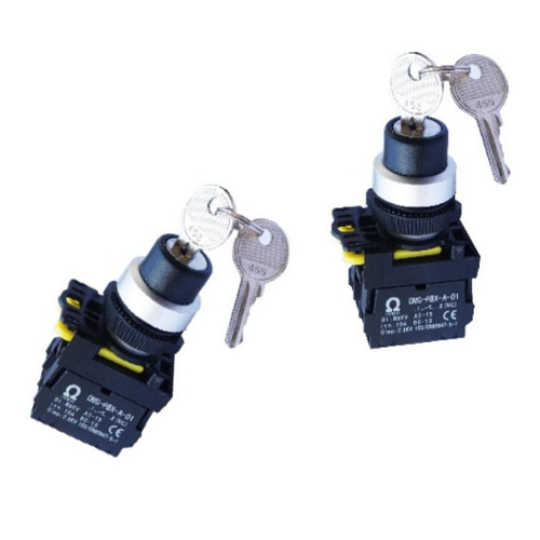 Công tắc xoay 3 vị trí tự giữ có khóa Ø22 OMG-PBX-20YS
