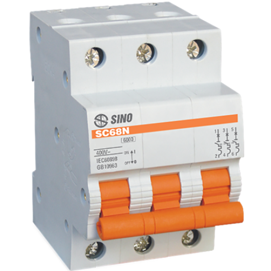 Cầu dao tự động MCB SC68N Series 3P SINO SC68N/C3010